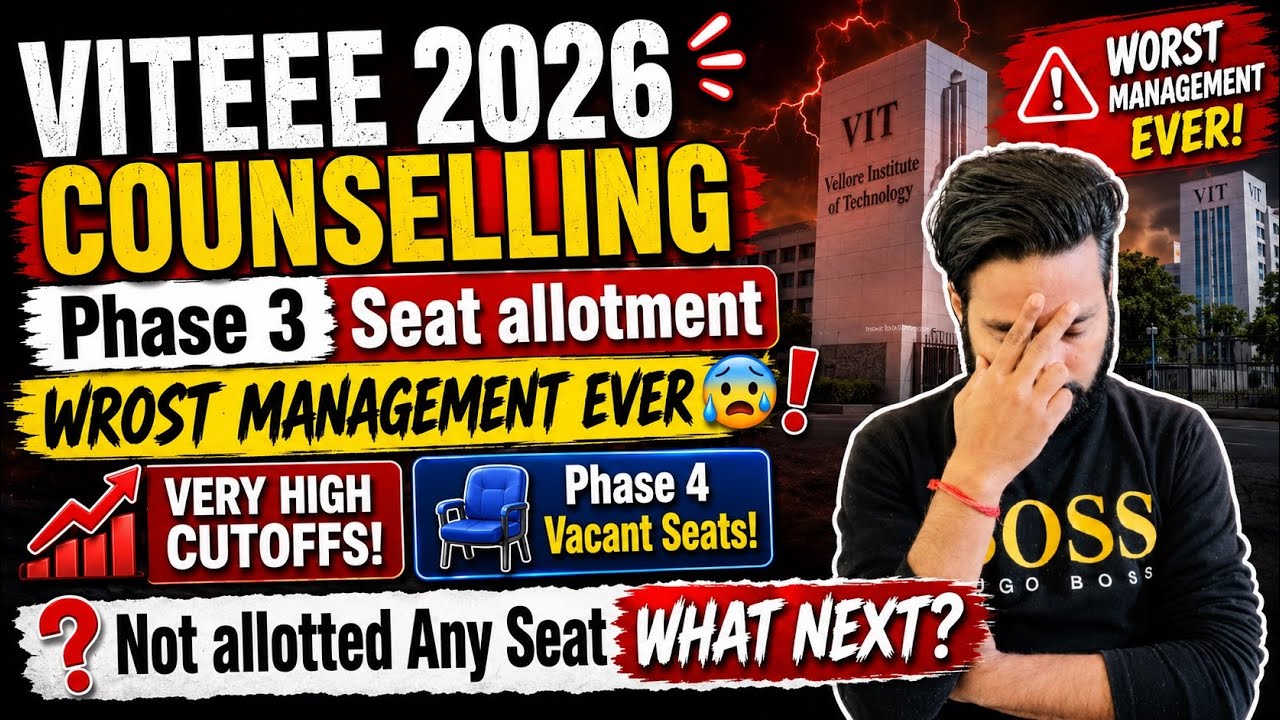 😰VITEEE 2026 Phase 3 Wrost Allotement Ever!Phase4 Vacant Seats!Phase 3 Cutoffs!Phase 4 Cutoffs Now?