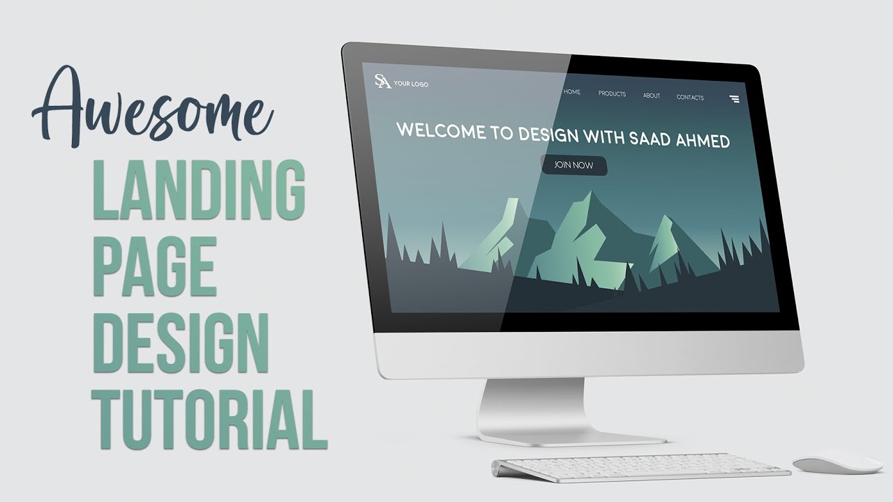 How to create a Modern Landing Page Design in Illustrator | Travel | Adobe Illustrator Tutorial