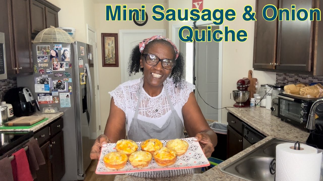 Mini Sausage & Onion Quiche | Savory Bite-Sized |cookingsemi-homemadewithjoyce