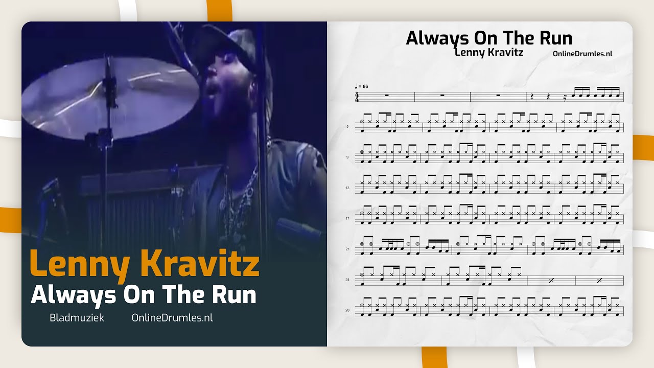 Drum mee met Lenny Kravitz - Always On The Run - Online Drumles