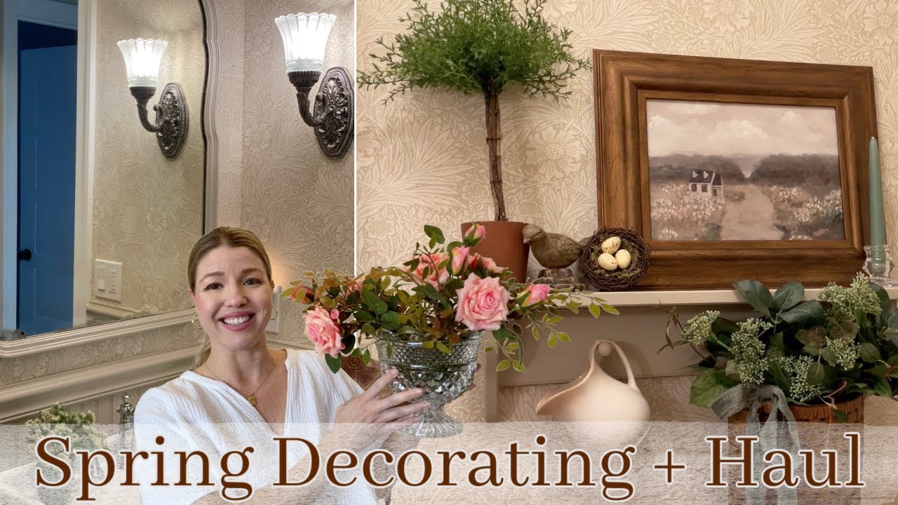 SPRING DECORATE WITH ME + HAUL | POWDER ROOM REFRESH | NEW WALLPAPER