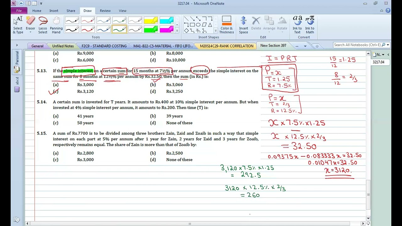Financial mathematics part 8 8sep22 mcq 5 13 and 5 14