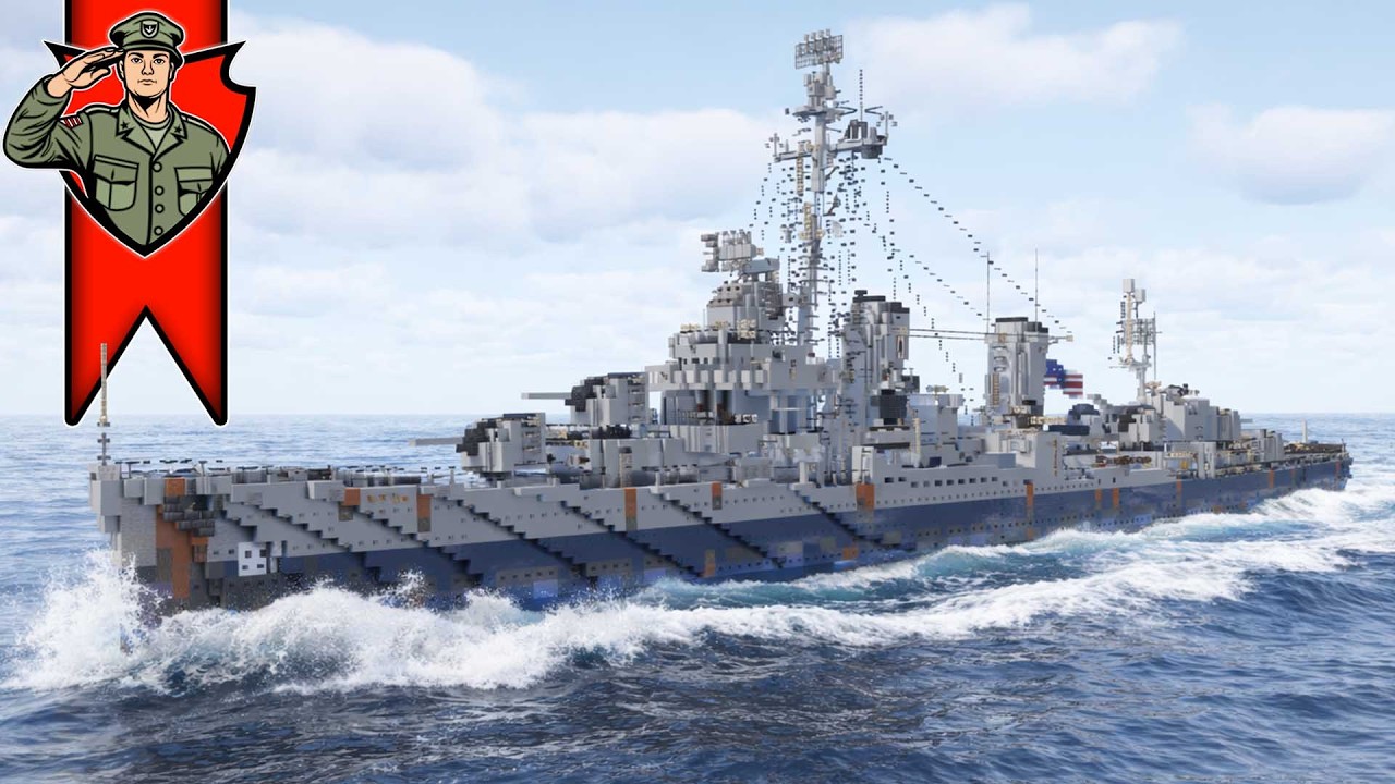 USS Kidd (DD-661) Fletcher-Class Destroyer Built in Minecraft!