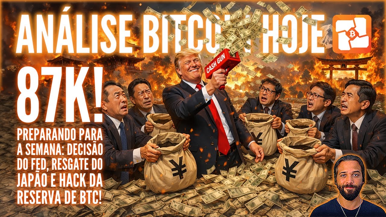 ⚠️💥BITCOIN HOJE: 87K! DECISÃO DO FED, JAPÃO DERRUBA O MERCADO E HACK DA RESERVA DE BTC DOS USA!