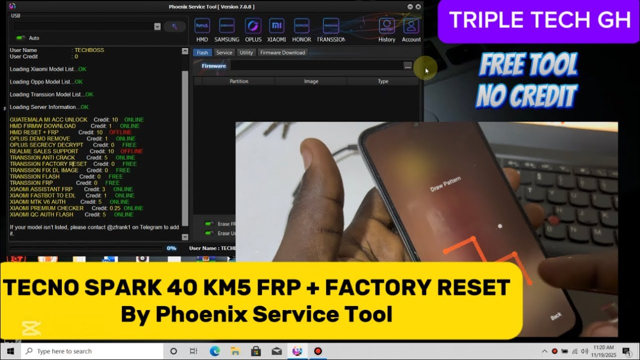 FREE TOOL. TECNO SPARK 40 FRP BYPASS WITH PHOENIX SERVICE TOOL. ALL TRANSSION DEVICES SUPPORTED.✅