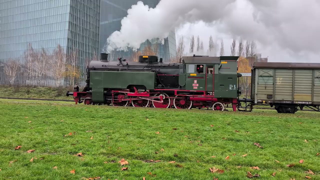 🚂 Dampflok TKt48-160 vor der EZB – Dampflokmoment auf der Frankfurter Hafenbahn