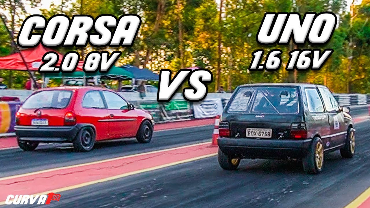 CHAMEI O CORSA 2.0 PRO RACHA COM O UNO 1.6!! 🔥🚀 BATALHA DE ASPIRADOS