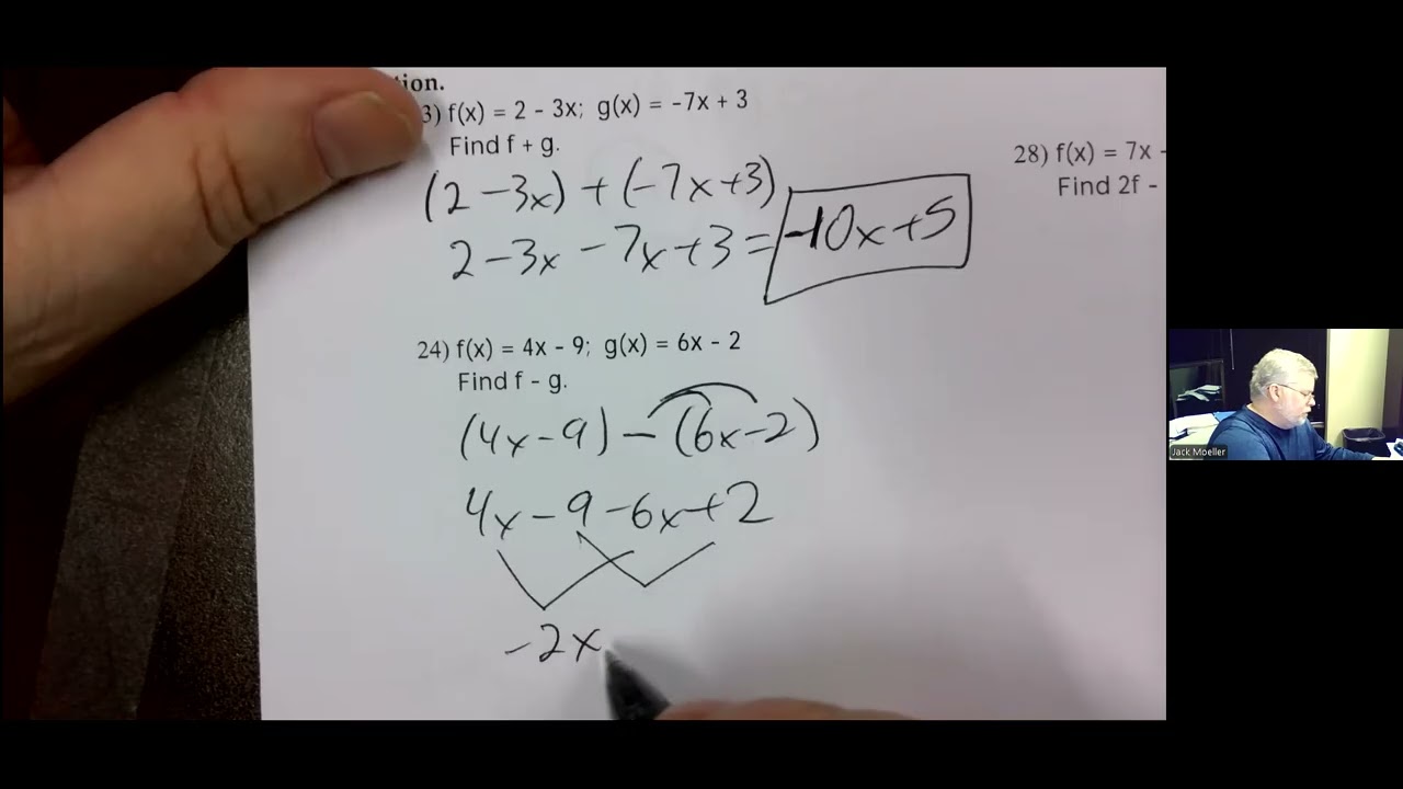 1513 3.1/6.1 Algebra and Composotion of Functions