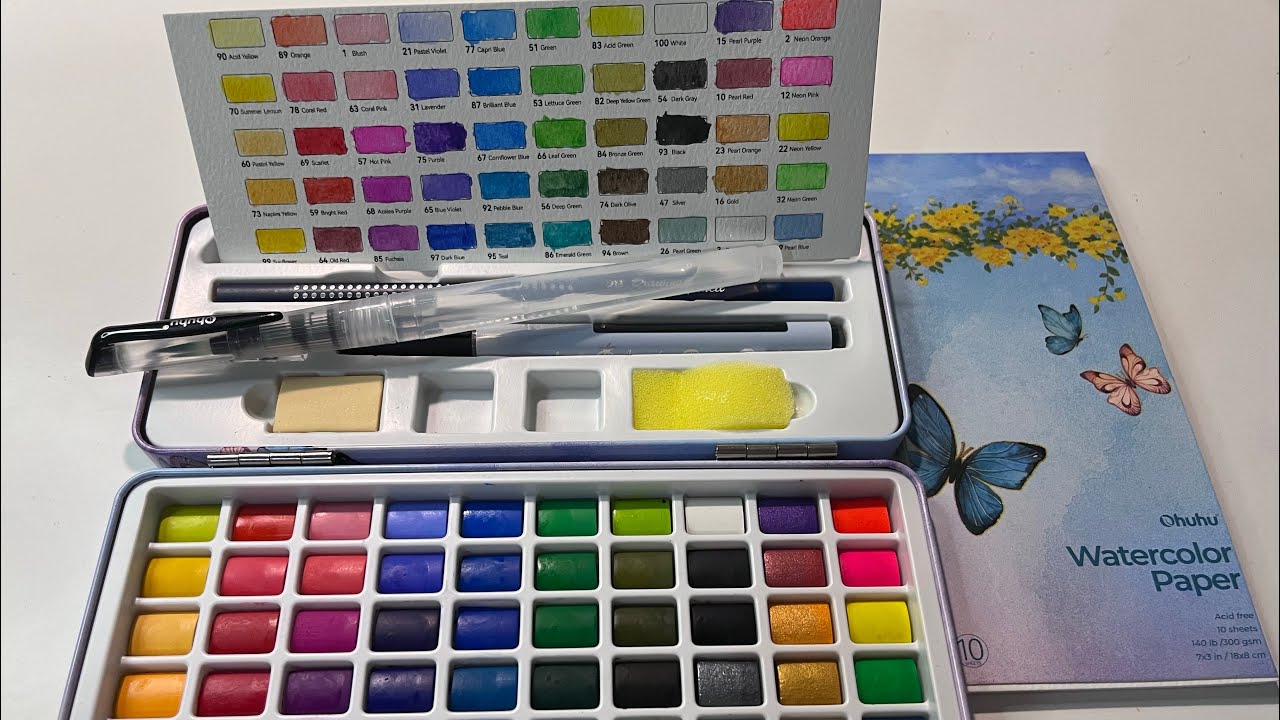 Ohuhu Watercolor Paint Set 50 Colors / Set de Acuarelas Ohuhu con 50 Colores
