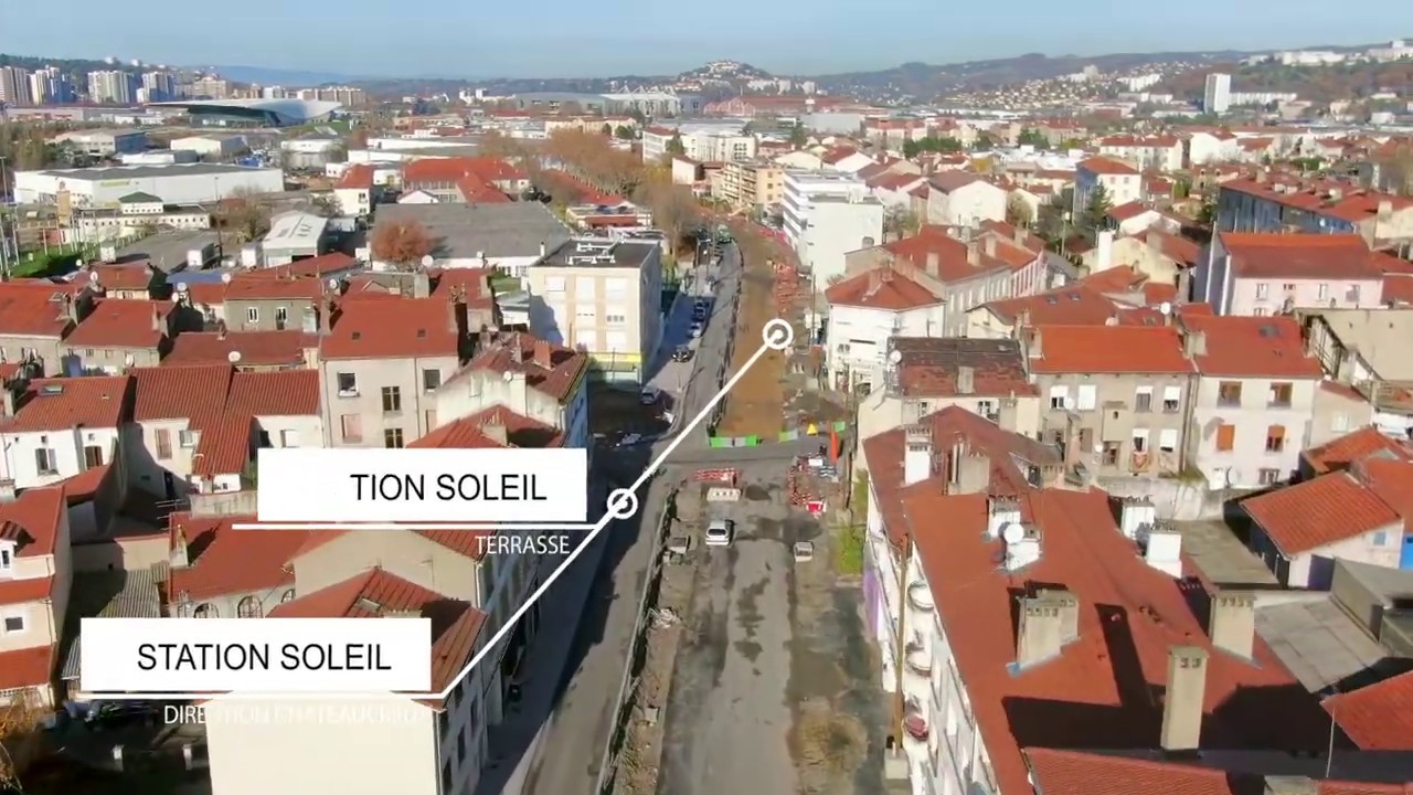 Nouvelle ligne de Tramway T3 de Saint Etienne, en cours de construction