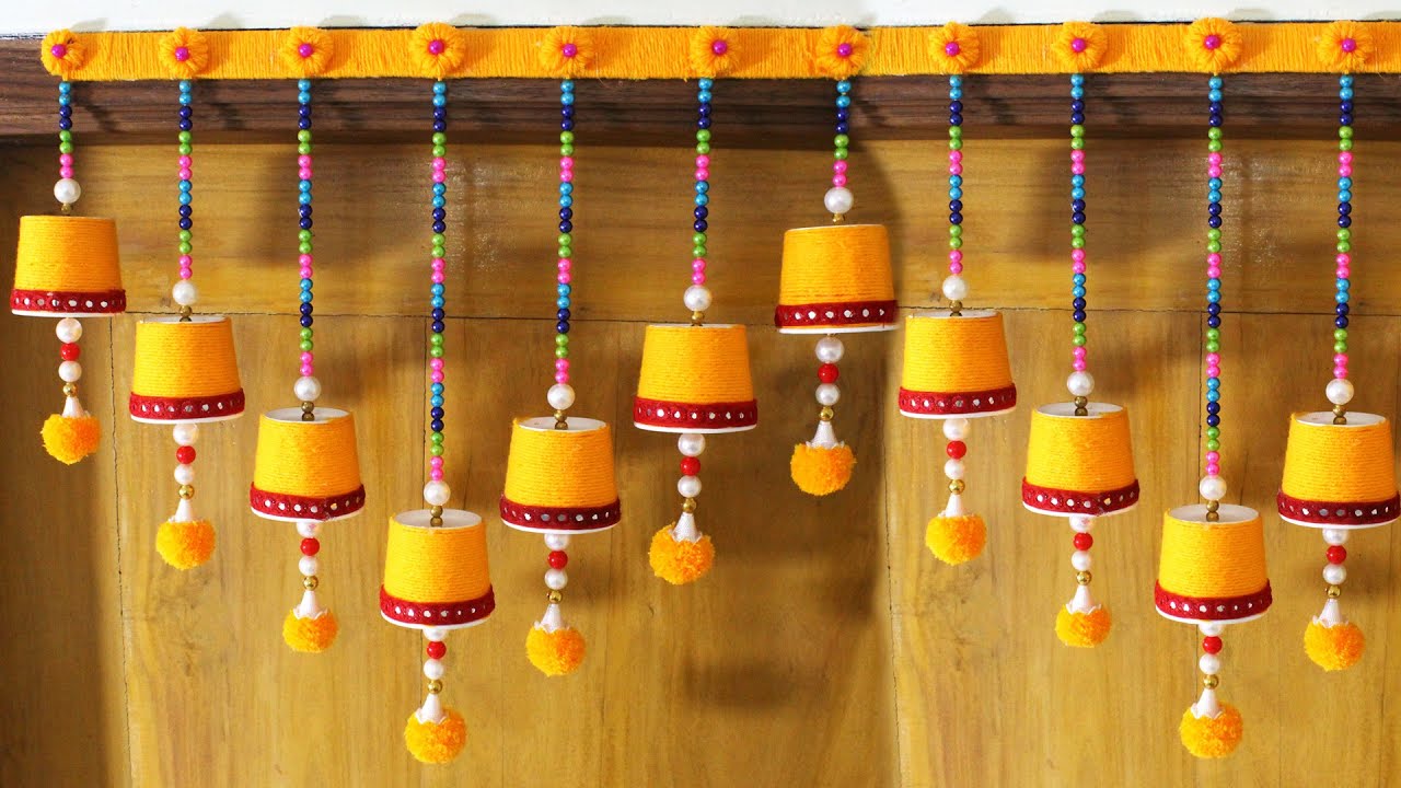 Toran for door || Disposable TEA CUPS Reuse Craft || Easy Craft from Wool