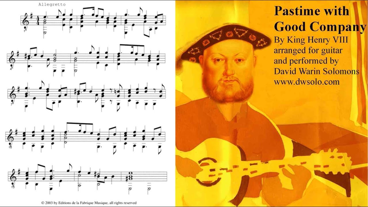 Pastime with good company for guitar solo (including first page of score)