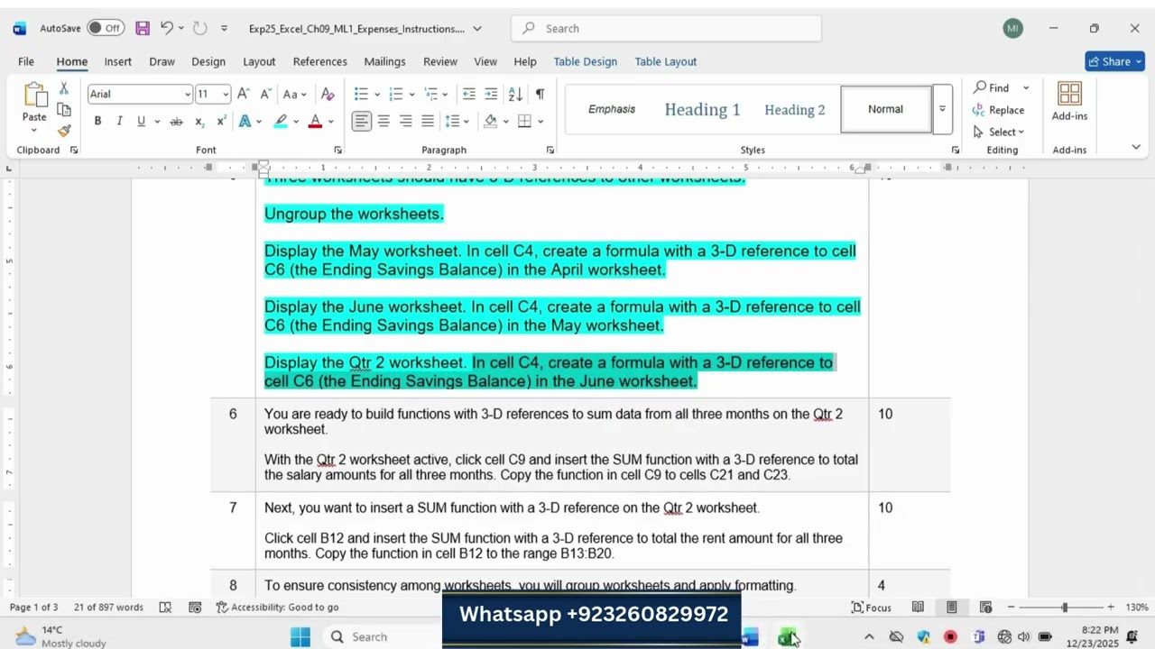 Exp25_Excel_Ch09_ML1_Expenses | Excel Chapter 9: Grader Mid-Level 1 - Personal Expenses | Chapter 9