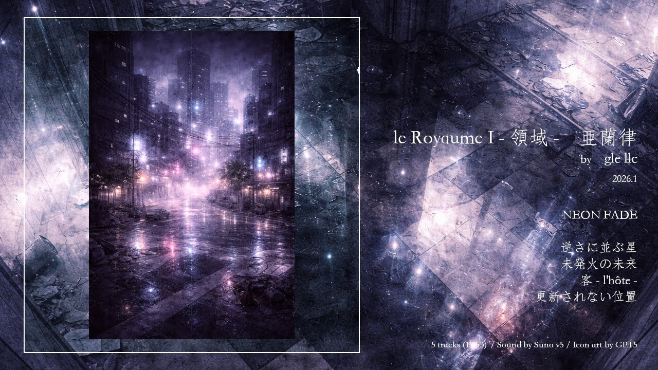 gle llc -【4MAXI *2/4】 NEON FADE　（亜蘭律 / le Royaume I - 領域 -）***AI MUSIC SINGLE
