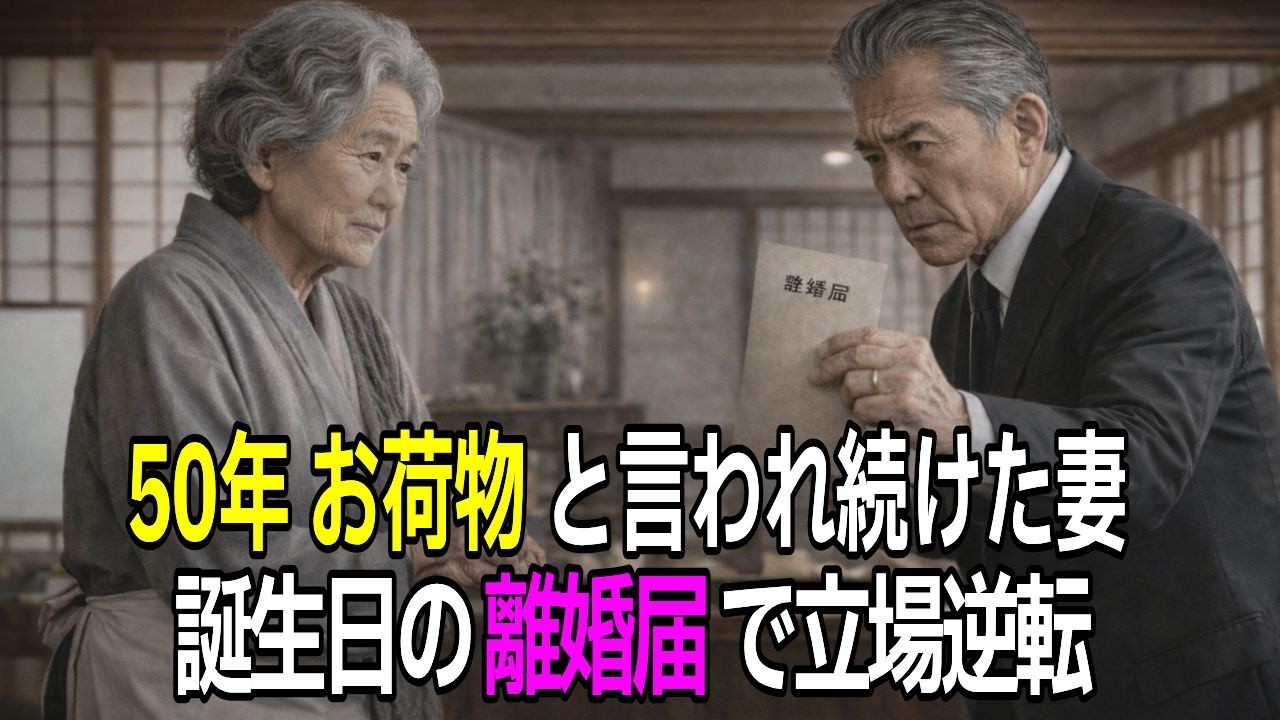 50年「お荷物」と蔑まれた妻の逆転。70歳の誕生日に渡した離婚届で夫の人生が崩壊【感動する話】【朗読】