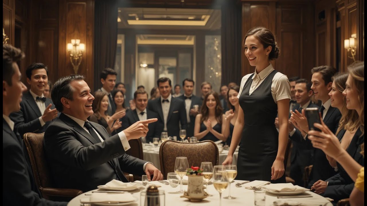The new waitress stood silently as the mafia boss mocked her in front of everyone—then she gave one