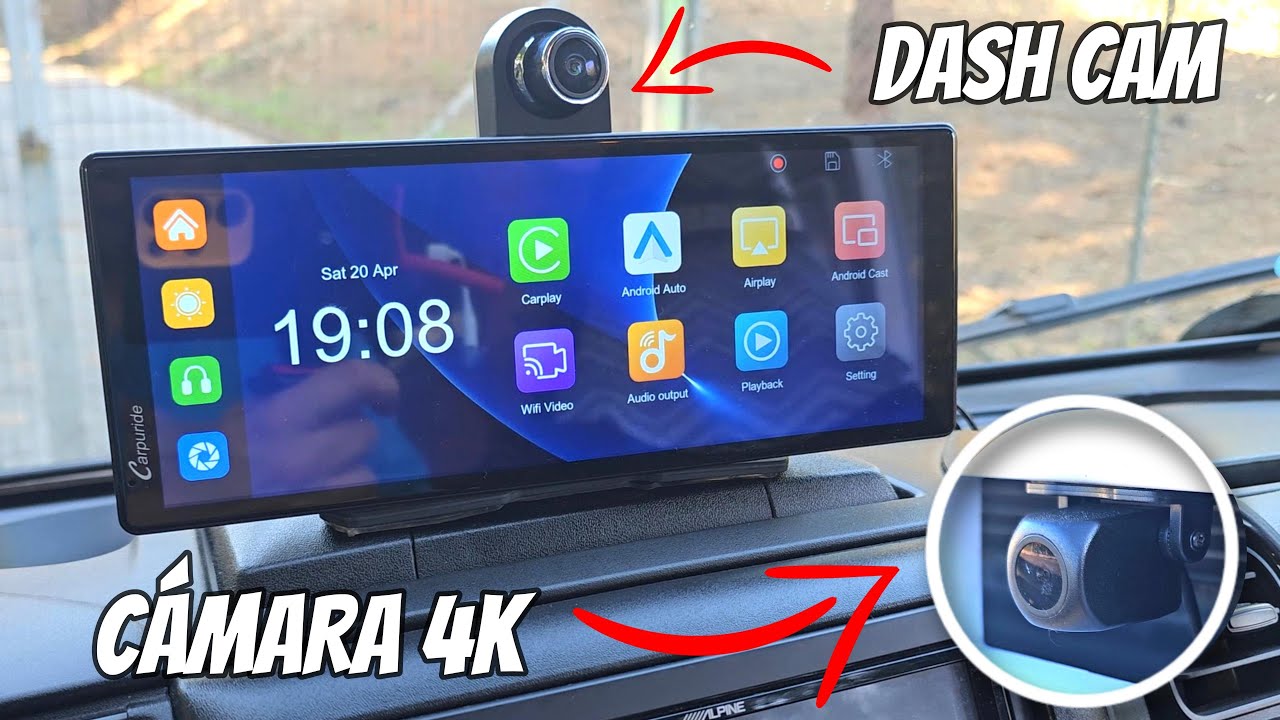 Pantalla para tu coche Carpuride W903 con cámara DASH CAM 360° integrada y cámara de marcha atrás