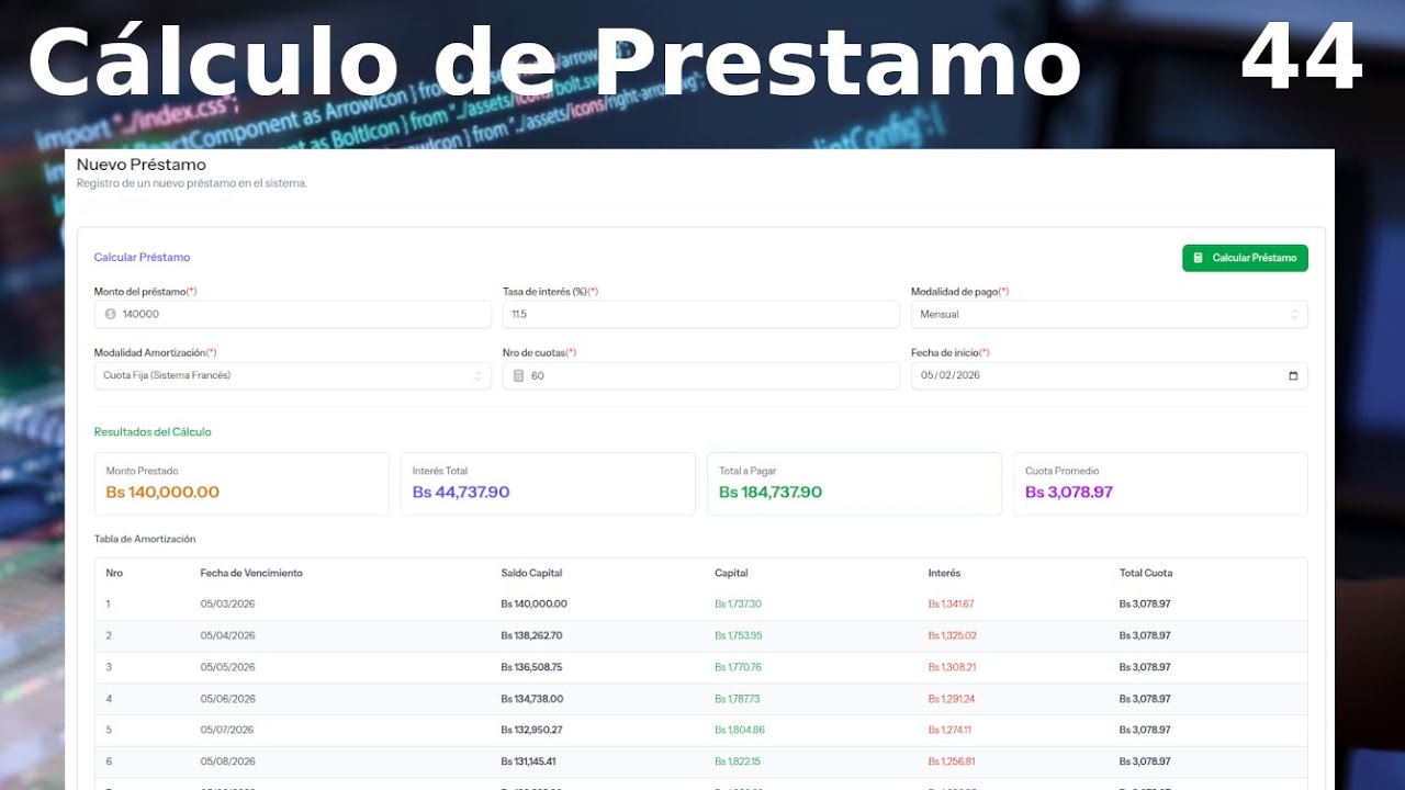 44 Cálculo de Préstamos en Laravel 12: Métodos de Amortización Francés, Alemán y Americano 🧮💰