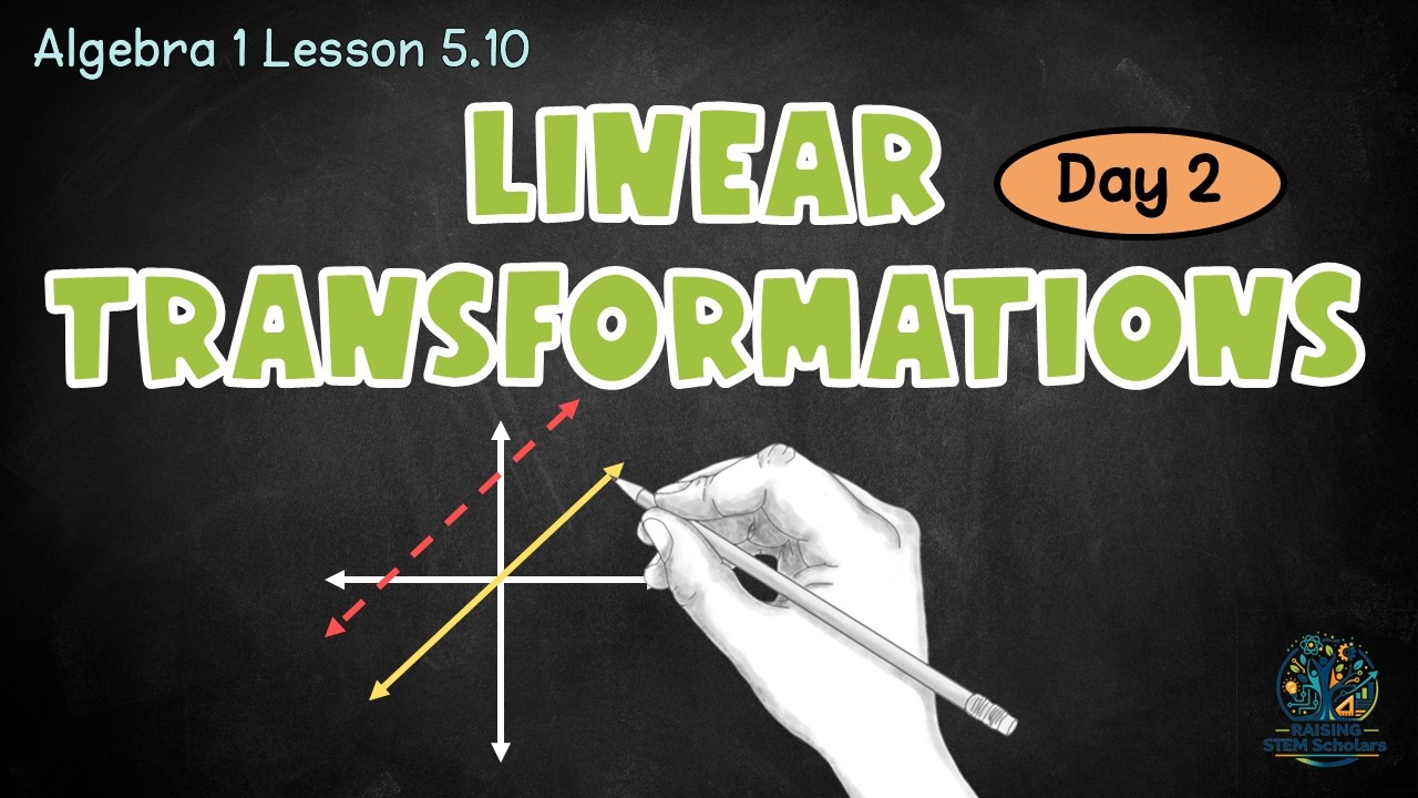 Algebra 1:  Lesson 5.10 Transformations of Linear Functions Day 2 |  transformed linear equations