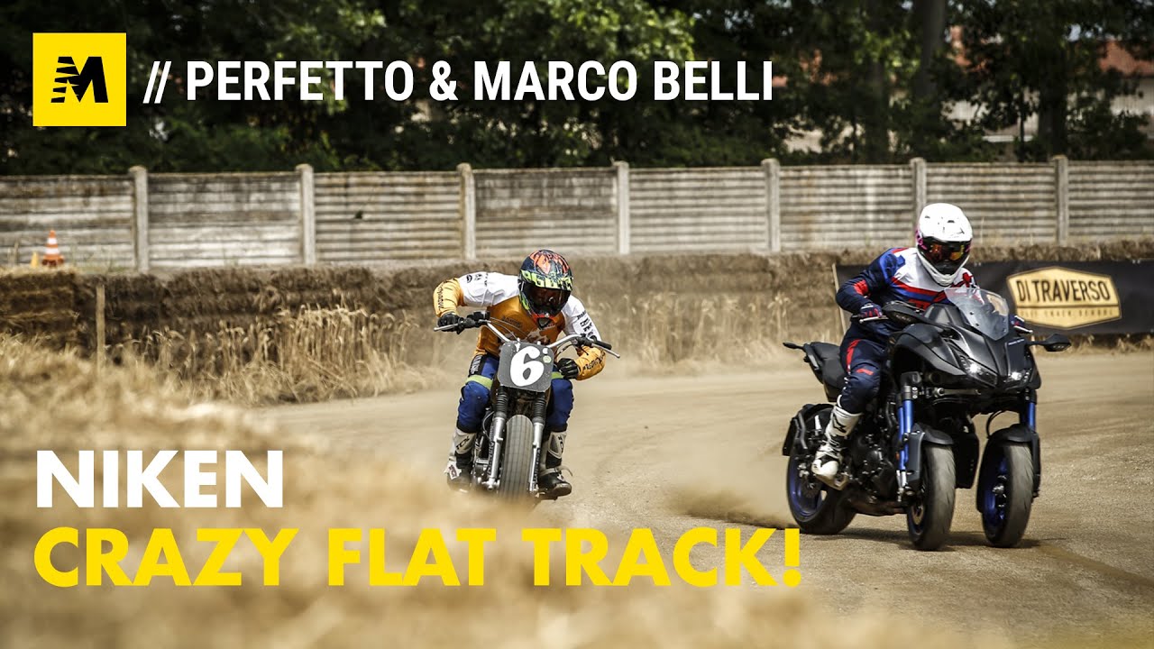 Yamaha Niken: crazy test contro il campione di Flat Track Marco Belli! Ep.3