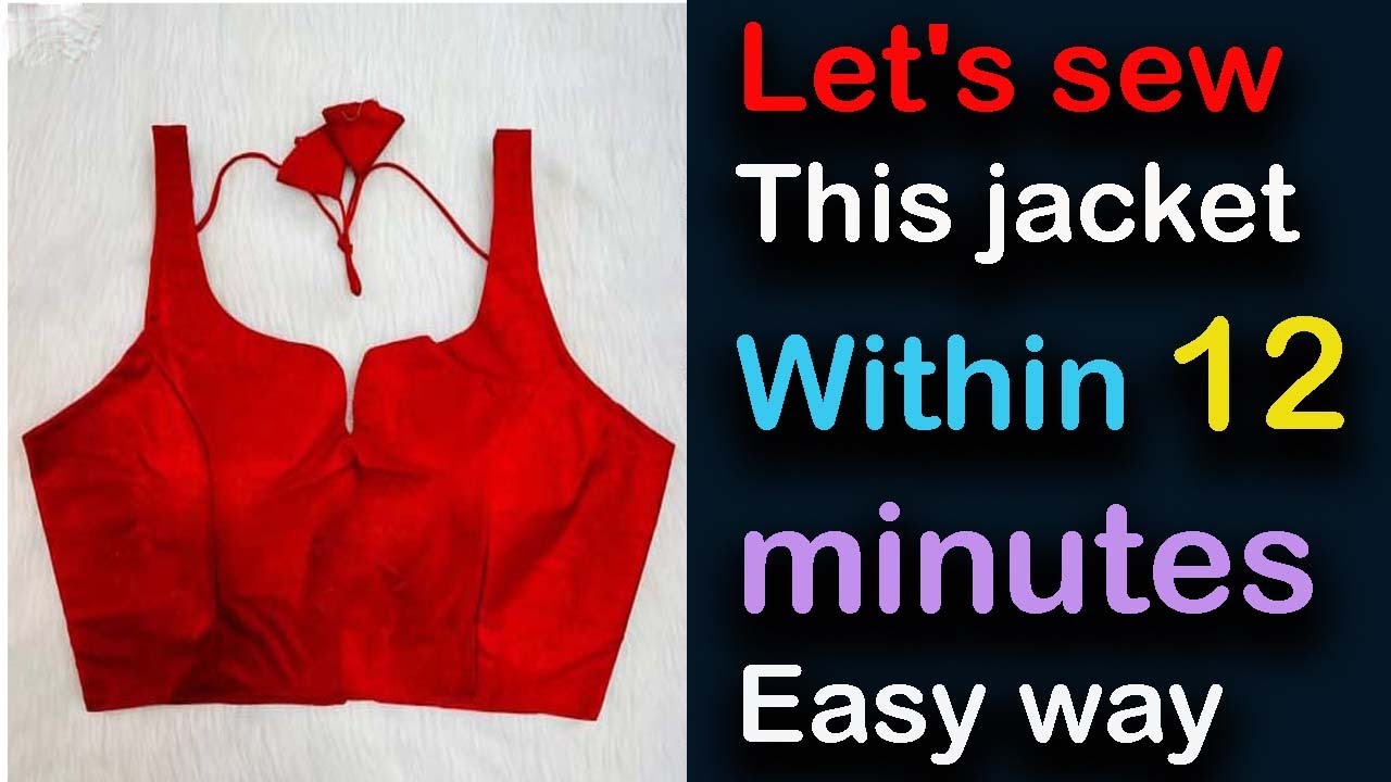 Let's sew This jacket Within 12 minutes Easy way| Medium size| Meteriyal Raw silk