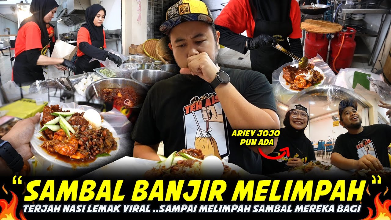 PENUH PINGGAN TAK NAMPAK NASI..Semua Jenis Sambal Ada..Terjah Port NASI LEMAK PARKING Paling Viral