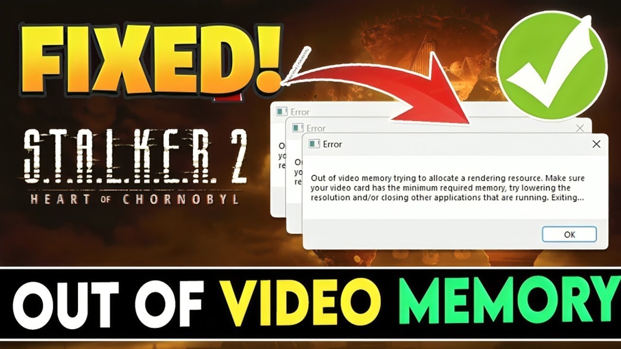 How To Fix Out of Video Memory Error of Stalker 2 on PC⧸Laptop ｜ Stalker 2 Video Memory Error Fix