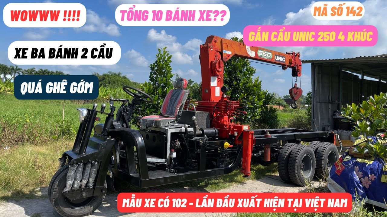 " WOW " Xe Ba Bánh 2 Cầu Đẩy - Độ Tổng 10 Bánh Xe - Lần Đầu Xuất Hiện Tại Việt Nam !!!