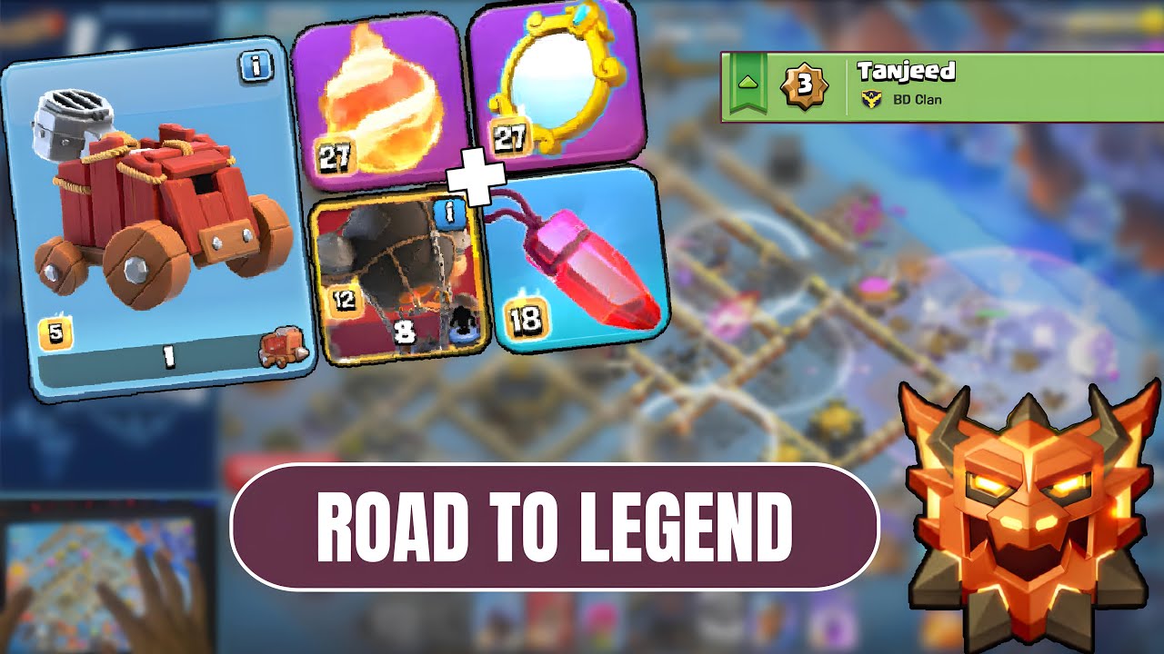 ⚡ Road to Legend League 🔥 Fireball + Rocket Loon Army | Ranked Mode Clash of Clans 2025