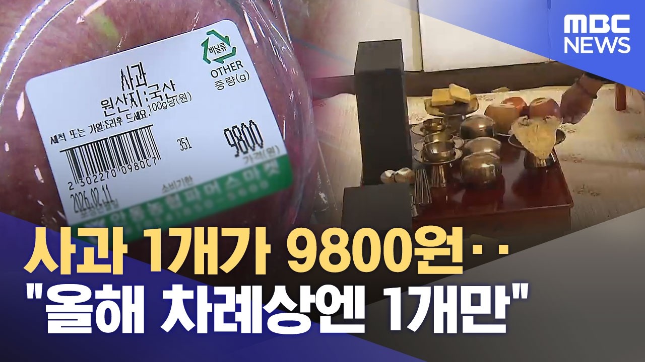 사과 한 알 '1만 원'‥ 설 성수품 물가 강세 지속 (2026.02.13/뉴스데스크/안동MBC)