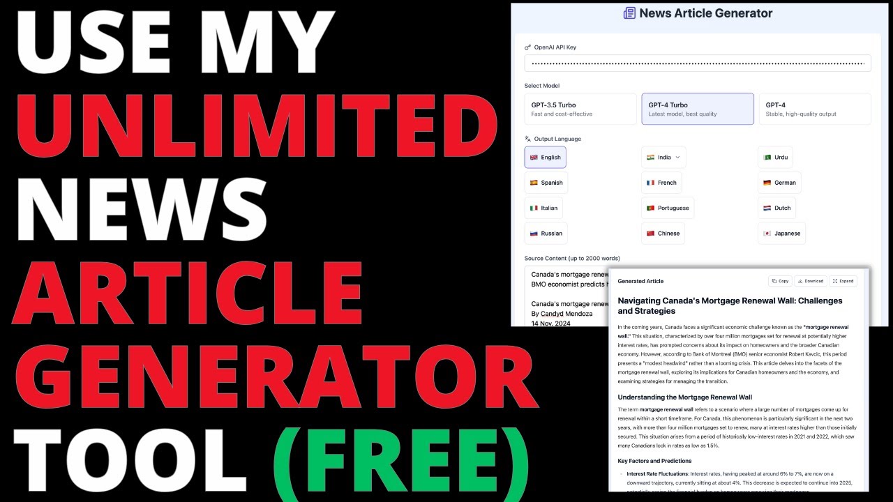 I Created A FREE  News Article Generator Tool For You - Here's How To Use It..
