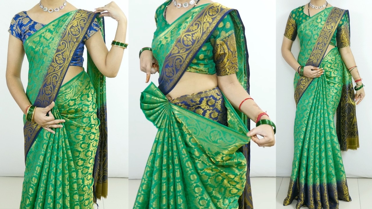 Silk saree draping Tutorial for wedding Functions  | Easy saree draping Tricks With slim look