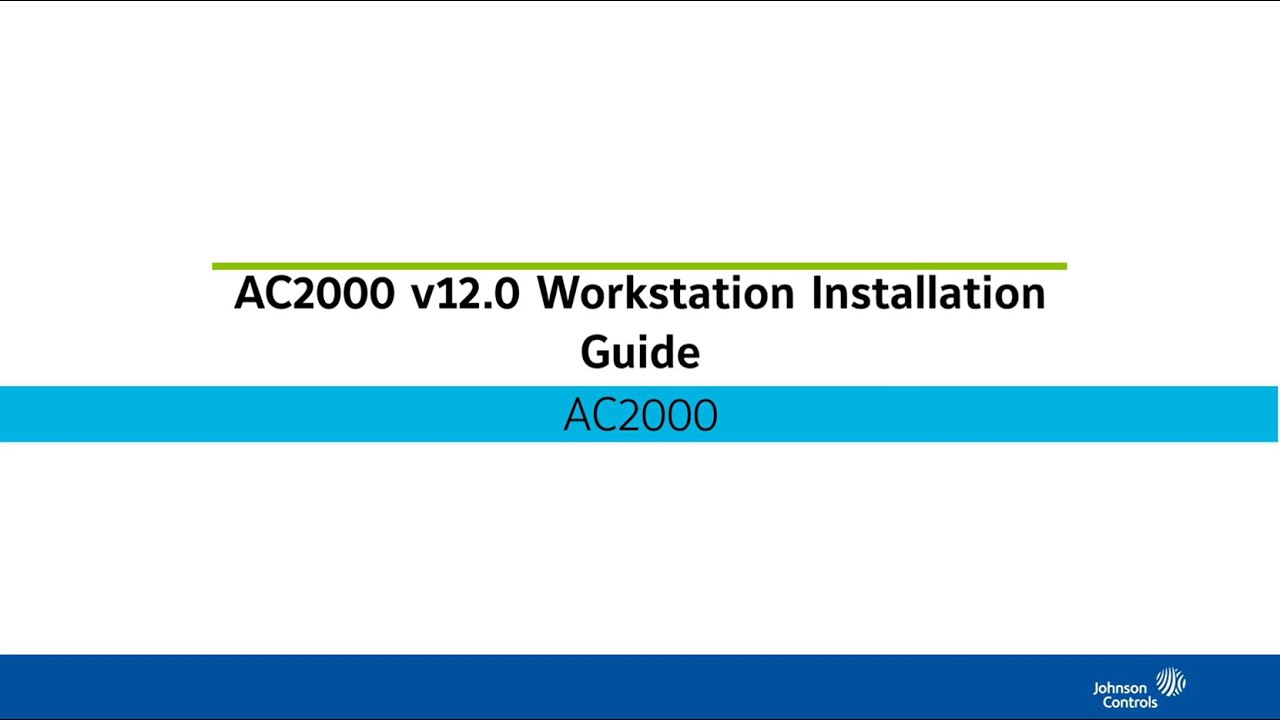 AC2000 v12 0 Workstation Installation Video