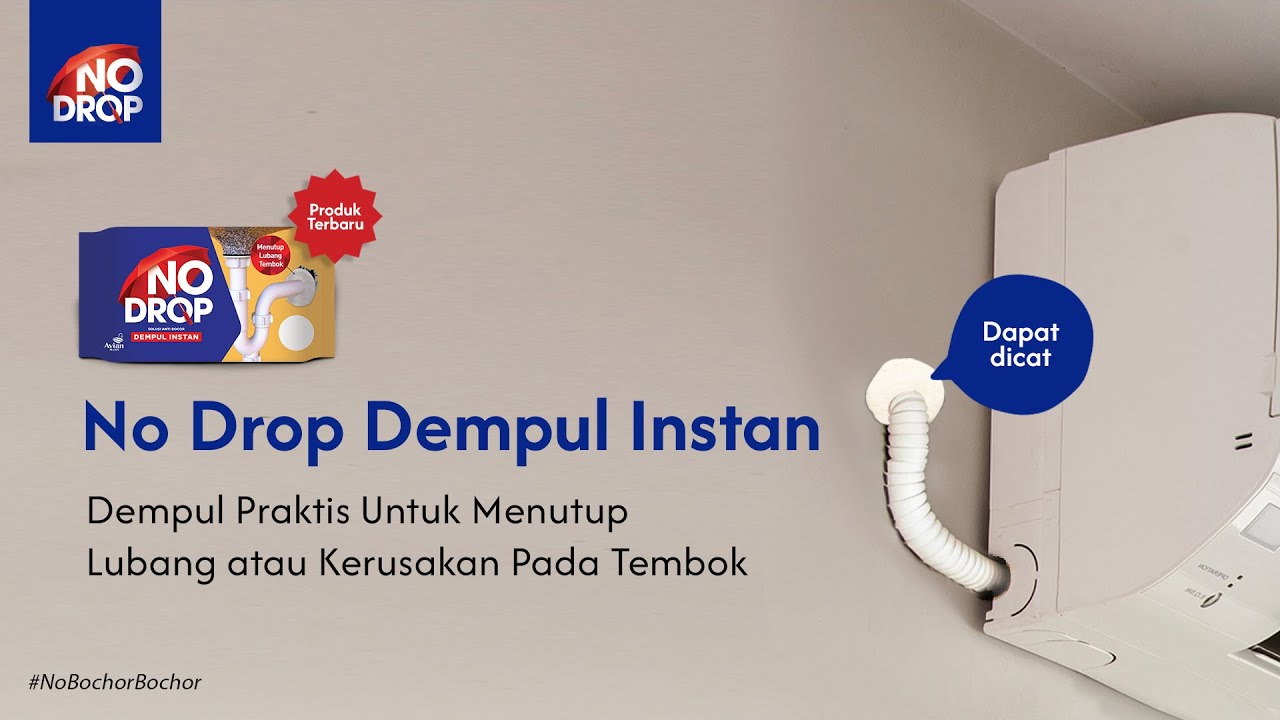 No Drop Dempul Instan - Dempul Praktis Untuk Menutup Lubang Pada Tembok