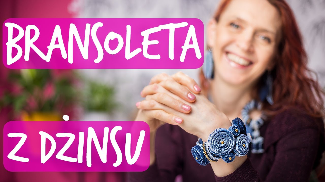 Bransoleta z dżinsu, stylowa biżuteria handmade