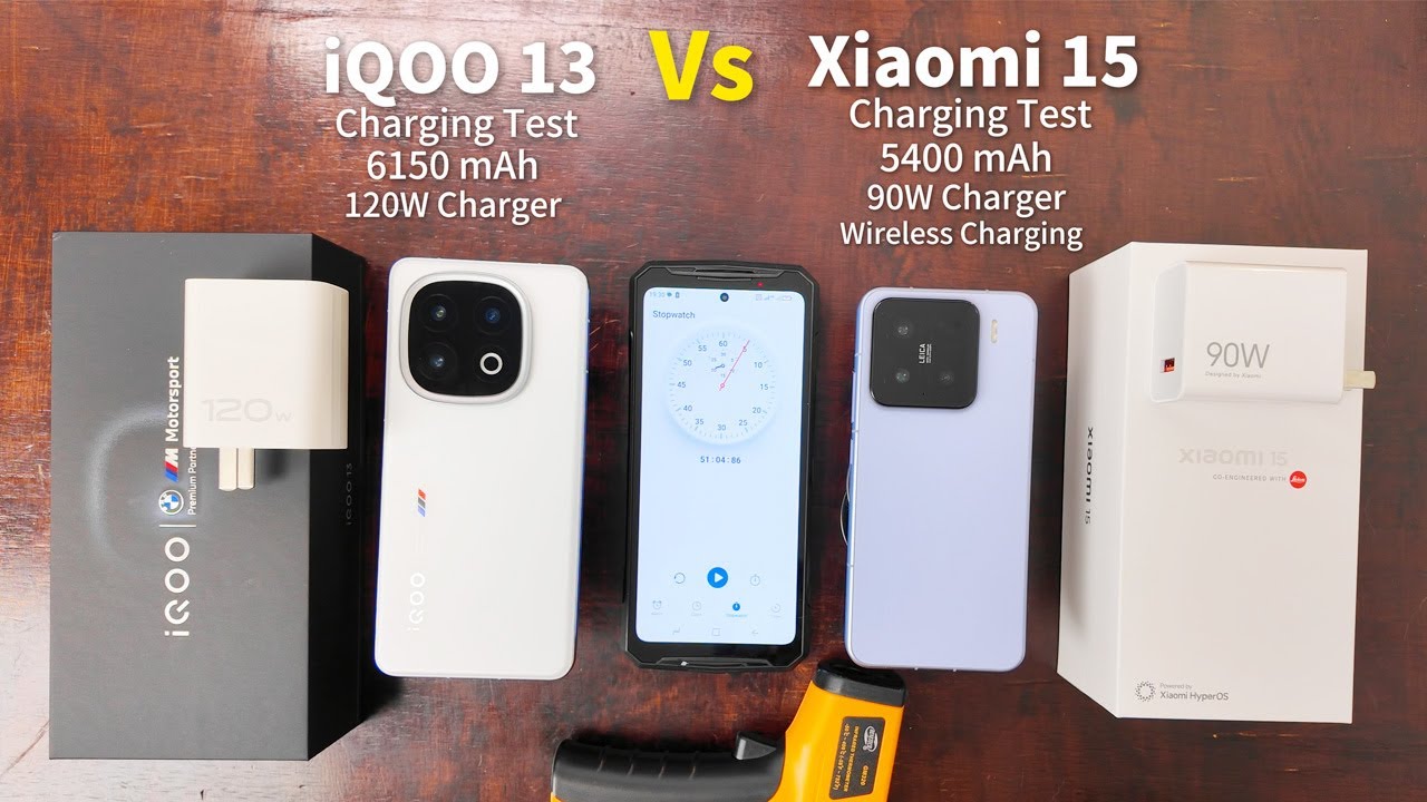 iQOO 13 vs Xiaomi 15 Charging Test || 120W vs 90W || Battery || Charging Speed || Heating Test🔥