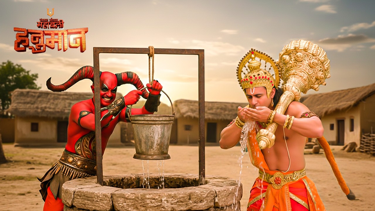 शत्रुता भुलाकर भस्मासुर ने प्यासे हनुमान को पिलाया पानी | Mahabali Hanuman | #hanuman