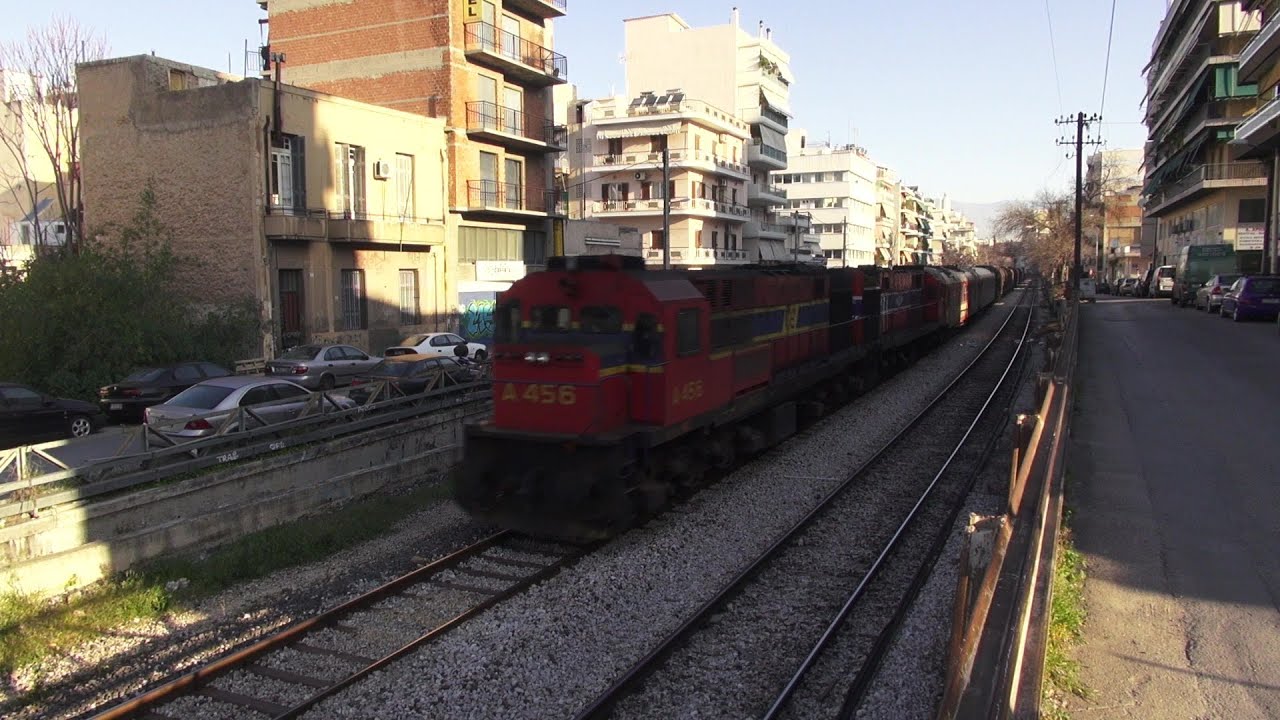 Morning Train Traffic Between Athens and Acharnes.(15/03/2014)