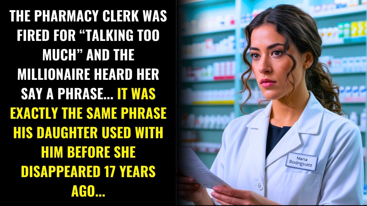 THE MILLIONAIRE HEARD THE PHARMACY CLERK SAY A PHRASE FROM HIS LOST DAUGHTER...