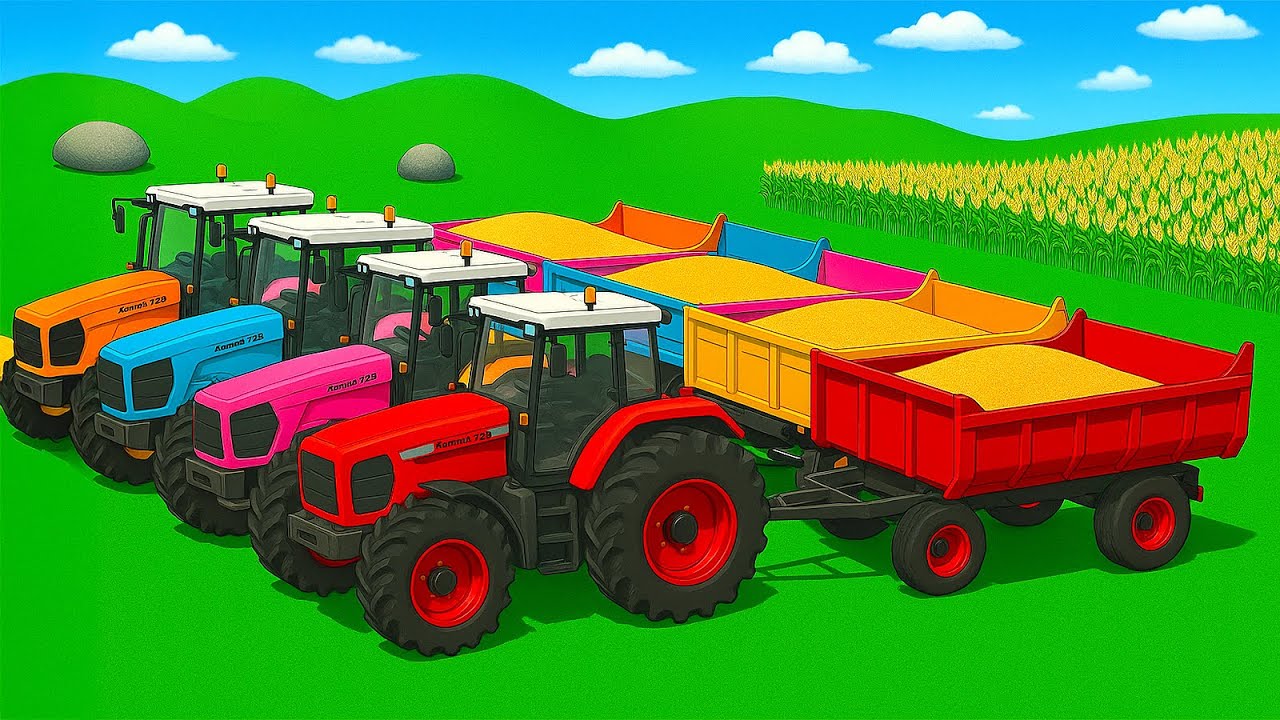 HARVESTING, LOADING AND TRANSPORTING CORN WITH FENDT TRACTORS - Farming Simulator 25