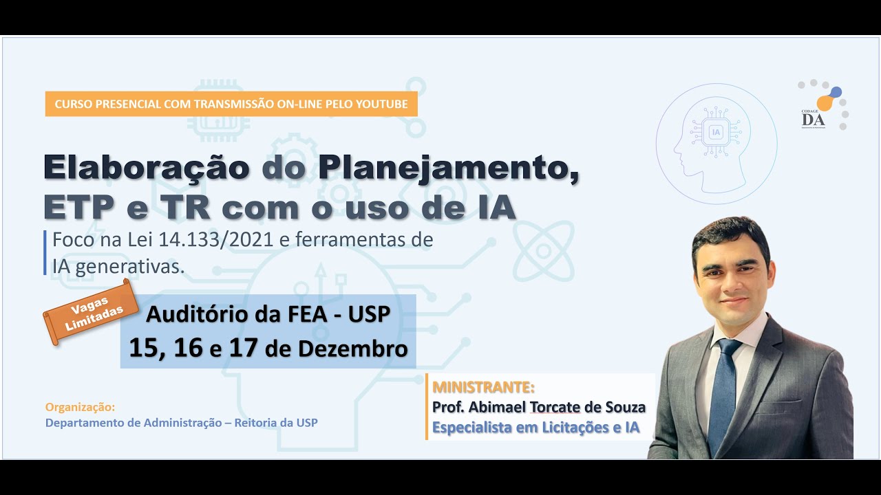 Curso - Elaboração do Planejamento, ETP e TR com o uso de IA - 1º Dia