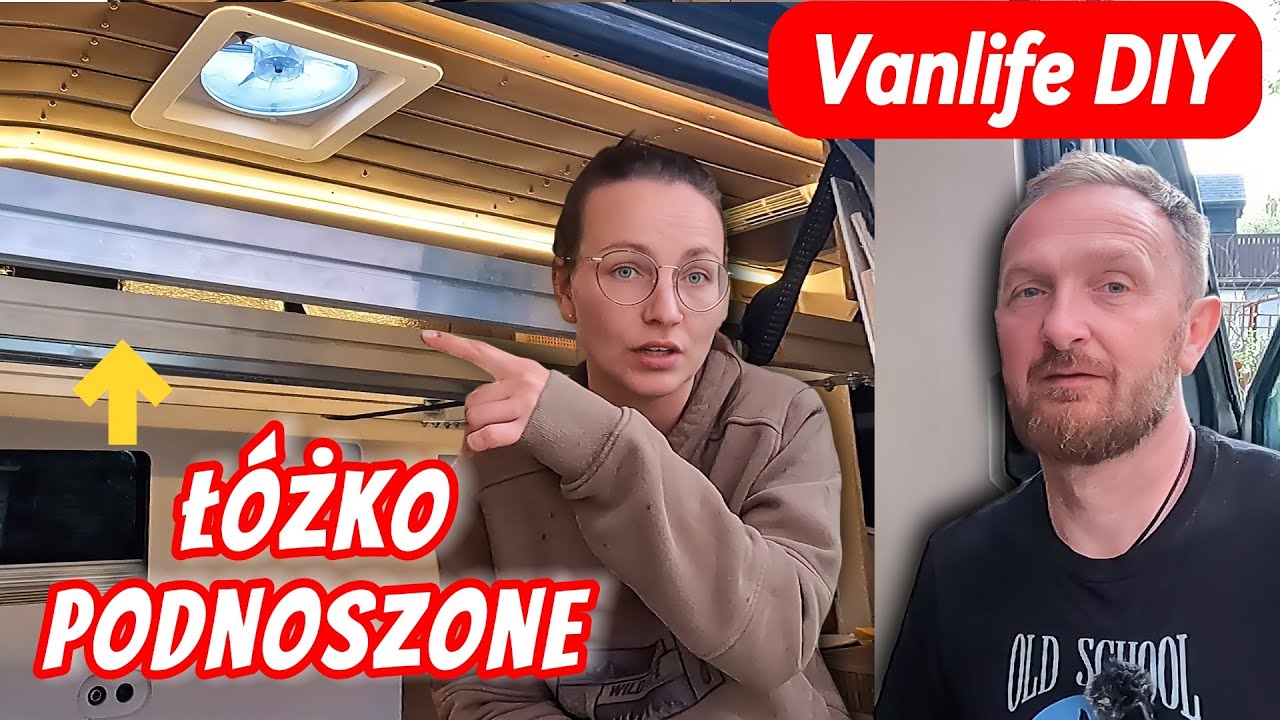 Vanlife hack: ŁÓŻKO PODNOSZONE DO GÓRY | Zrób to sam!