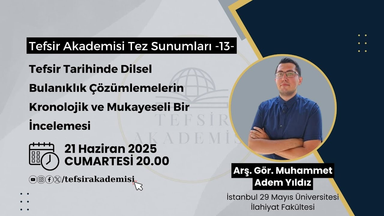 Tefsir Tar. Dilsel Bulanıklık Çözümlemelerinin Kronolojik ve Muka. İncelemesi Ar. Gör M. Adem Yıldız