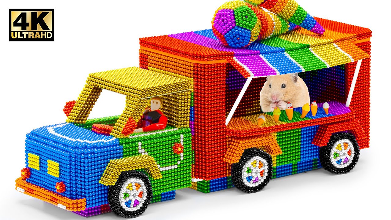 How To Make Ice Cream Van For Hamster From LEGO, Magnetic Balls