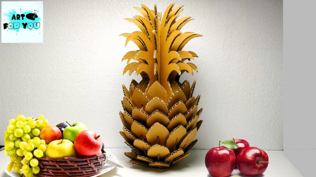 Beautiful DIY Pineapple From Cardboard ..🍍 | How to make pineapple from Cardboard | Cardboard DIY