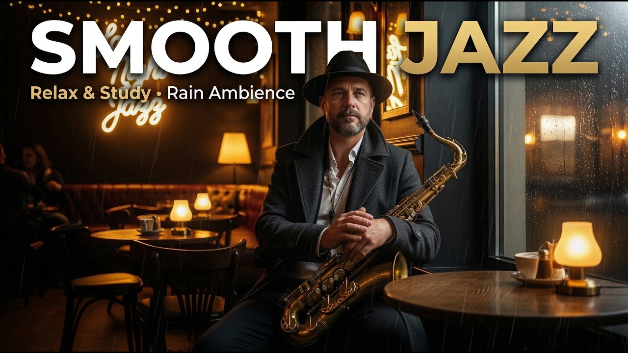 Jazz in the Rain 🌧 Cozy Café Ambience & Saxophone