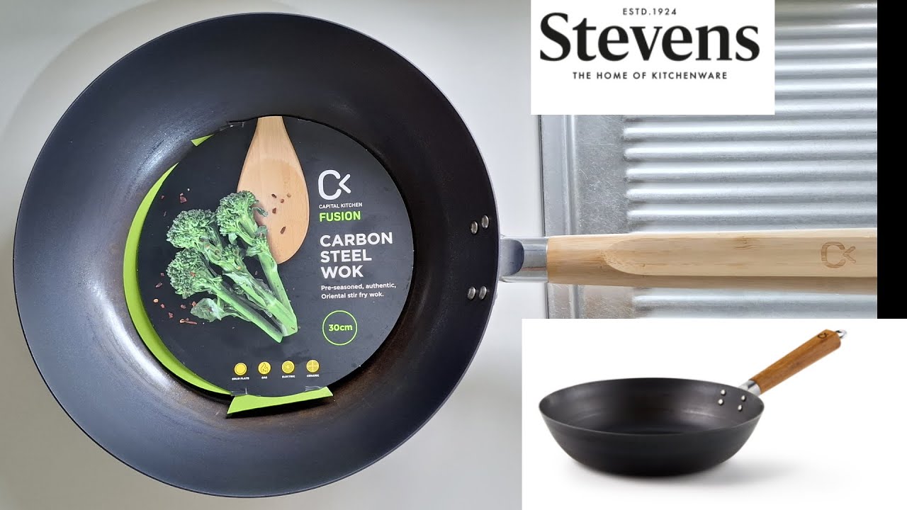 Capital Kitchen carbon steel WOK 30 cm (pre-seasoned) from Stevens in New Zealand