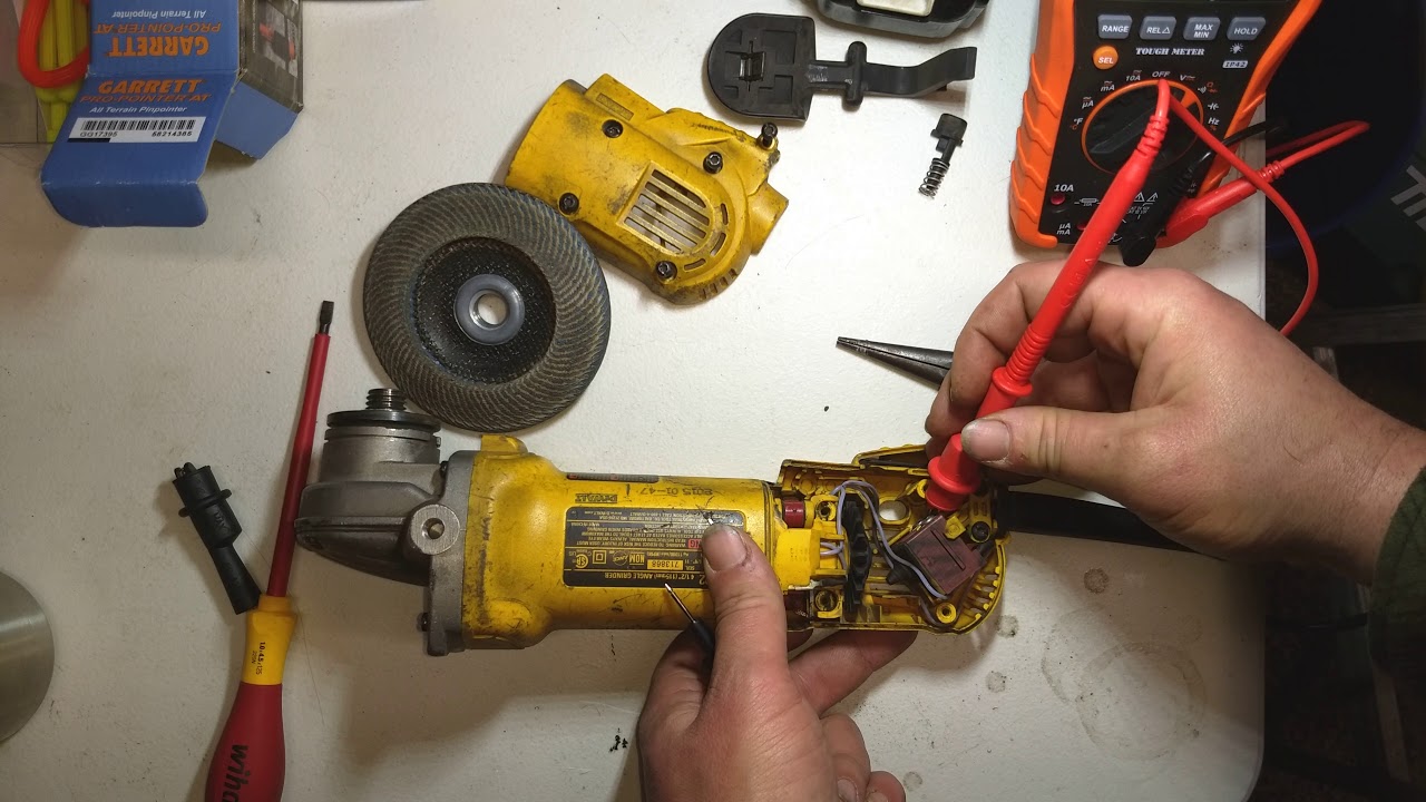 DeWalt D28402 angle grinder not working: Diagnostics.