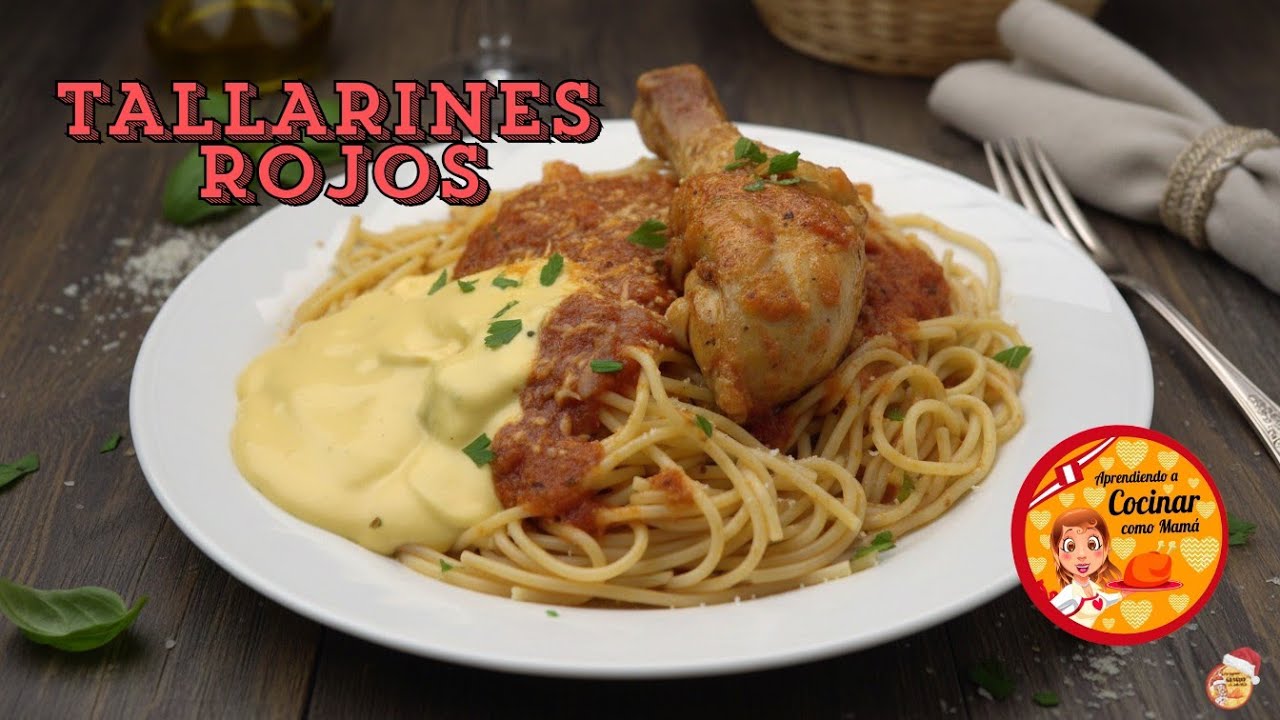 RECETA PERUANA | TALLARINES ROJOS CON POLLO | QUE RICOOOOO