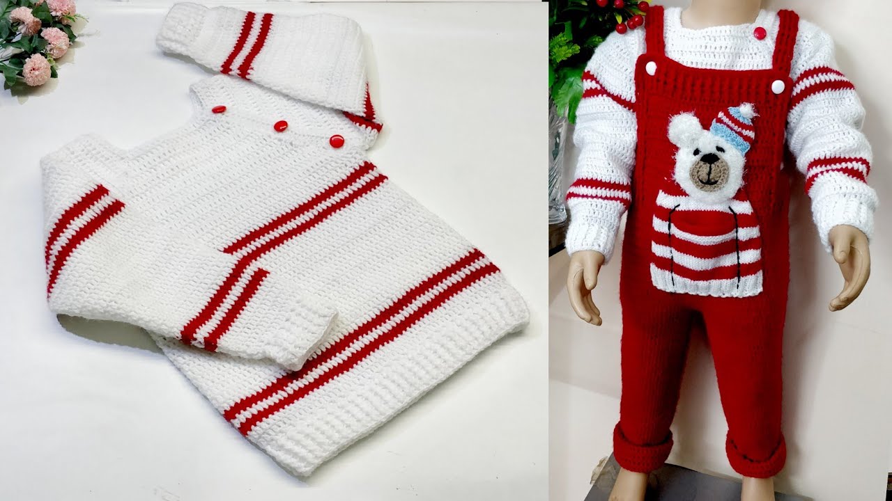 डंगरी सेट की स्वेटर क्रोशिया, Crochet Pullover/Sweater/Jacket/Jumper for Dungree Set 3-5 yrs